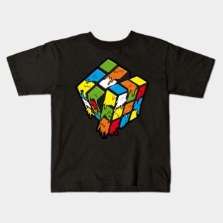 Rubik Cube Color Drops Kids T-Shirt